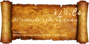 Árokszállási Csaba névjegykártya