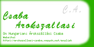 csaba arokszallasi business card